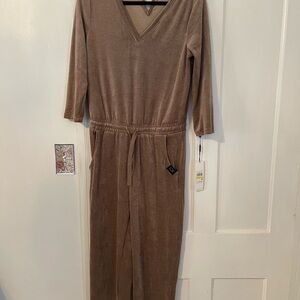 Velvet Heart Brown V-Neck Jumpsuit